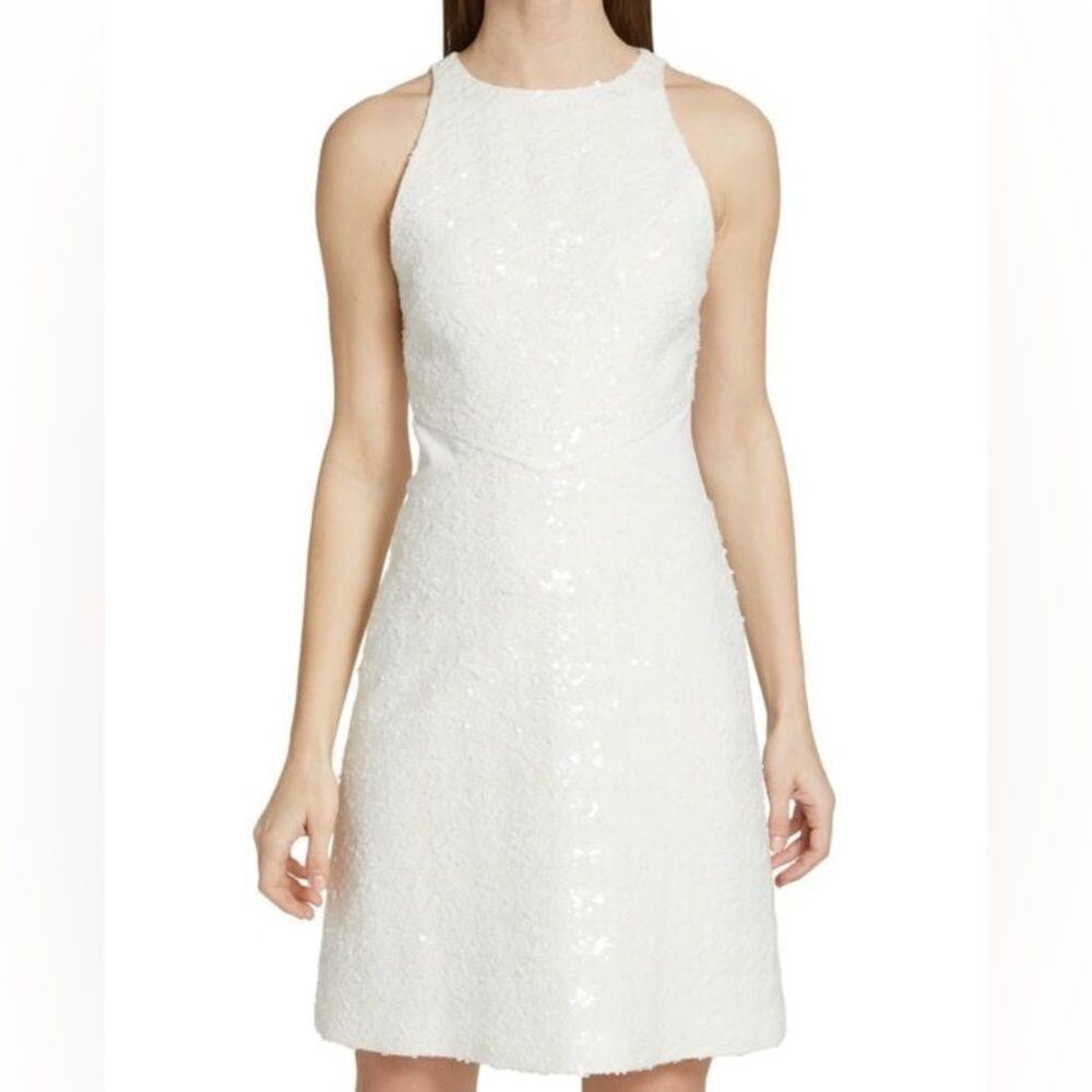 10 Crosby Derek Lam White Sequin Cocktail Dress Size 0 NWOT